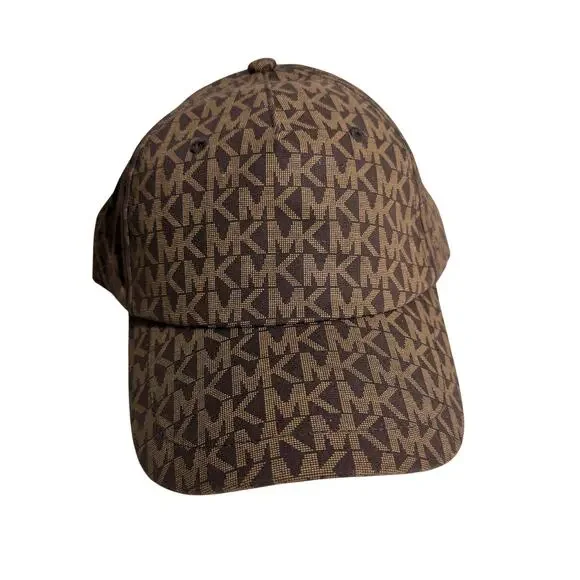 Michael Kors MK Logo Monogram Baseball Cap brown/tan adjustable strap OS - NWT - Picture 1 of 7